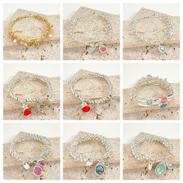 Spanish High Quality UNO DE 50 Exquisite Fashion 2023 Hot Sale Luxury Blue Pink Crystal Bracelet Jewellery Gift Free Delivery