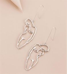 Dangle Chandelier 2021 Arrival Sexy Body Shape Wommen Danggle Earrings Rose Golden 3 Colours Portrait Hollow Woman Contour Ear Je1477769