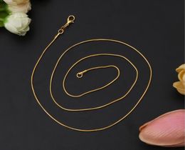 18k gold Chain Necklaces for Woman Lobster Clasps Smooth Chain Size 1.2mm 16 18 20 22 24 26 28 30 inch8138920