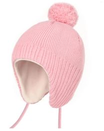 Berets Toddler Winter Hat Baby Beanie With Earflap Fleece Lined Warm Soft Hats For Girls Boys