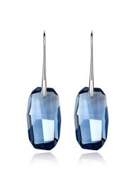 Original Crystals From rovski Square Drop Earrings Big Hanging Pendientes For Women Silver Colour Statement Jewelry7534806