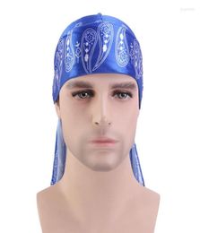 Scarves Men Durag Printing Design Silky Durags Long Headwear Head Scarf Doo RagScarves2576560