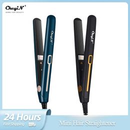 Straighteners CkeyiN Professional 2 in 1 Hair Straightener Mini Hair Curler Thermostatic Fast Heat Flat Iron Curling Iron Travel Waver Plate