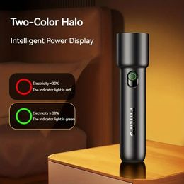 Philips 2023 New Portable Flashlight Rechargeable LED Flashlights With Aluminium Alloy Material For Self Defence Camping Hiking