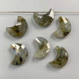 Pendant Necklaces Moon Shape Labradourites Stone 1PC Black Obsidian Amazonites Charm Crafts DIY Necklace Bracelet Earring 15 18mm