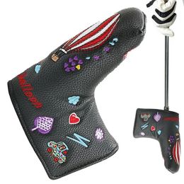 Golf Putter Headcover Magnetic PU Leather Golf Putter Head Cover Blade Putters Golf Club Head Cover Protector Golfer Gift 231225