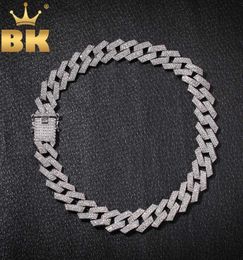 THE BLING KING 20mm Prong Cuban Link Chains Halskette Mode Hiphop Schmuck 3 Reihen Strasssteine Iced Out Halsketten für Männer T2001138590262