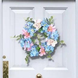 Decorative Flowers Hydrangea Wreath Spring Blue Bouquet Ball Luxury Fake Flower Wall Wedding Background Home Table Decoration Year