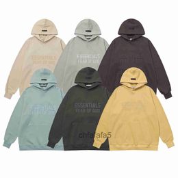 23new Arrived Ess Men's Fall/winter Hoodie Essentials Couples Pullover High Street Style Sweatshirt Cotton Loose Casual 6682-fog J4UC J4UC