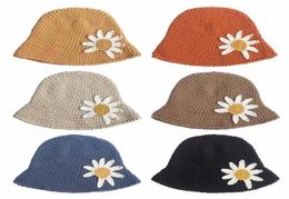 Wide Brim Hats Big Daisy Women039s Winter Soft Wool Hand Knit Bucket Hat Cap Beanie20511238398844