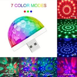 1pc USB Mini Disco Light, Party Lights Ball Sound Activated, DJ Disco Ball Stage Lights-Multi Colours LED Car Atmosphere Light, Magic Strobe Light, Pool, Club, Karaoke