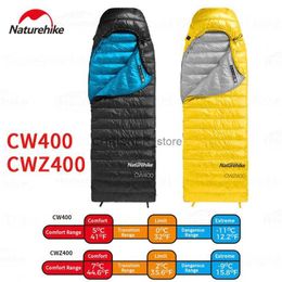 Sleeping Bags Naturehike CW400/CWZ400 Goose Down Sleeping Bag Outdoor Winter Camping Envelope Style Sleeping Bag Hiking Ultralight QuiltL231226