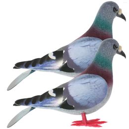 Garden Decorations 2 Pcs Figures Decor Foams Bird Figurines Christmas Outdoors Miniature Statue Micro Statues Doves