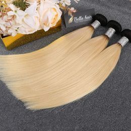 Wefts Brazilian Virgin Hair Weaves 1b/613 Blond Ombre Hair Bundles Extensions Straight Human Weft 3pcs/lot In Bulk