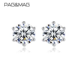 PAGMAG VVS1 Round Cut Total 10ct Diamond Test Passed Moissanite 925 Sterling Silver Earring Fine Jewellery Girlfriend Gift 2103237202218