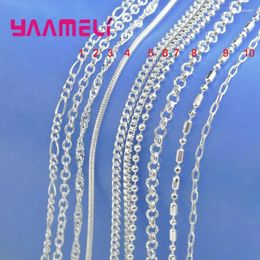 Chains Big Sale Genuine 925 Sterling Silver Necklaces Smooth Lobster Clasps For Men Women Pendant Fittings 16-30" Collar Jewellery