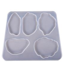 Agate Coaster Molds Silicone Resin Moulds 5 Cavity Flexible Translucence UV Resin Mold DIY Table Decoration Making Tools4447736
