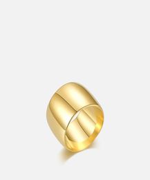 ENFASHION Vintage Wide Smooth Rings Women Gold Color Simple Ring 2021 Stainless Steel Anillos Fashion Jewelry Gift R2140884529343