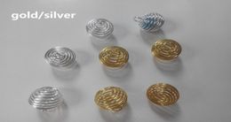 Whole 500Pcs Plated SilverGold Lantern Spring Spiral Bead Cages Pendants For Girl Diy Necklace Jewellery Making Accessories1092524