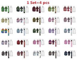 36 Styles 1 Set4pcs More Design Neoprene Hand Sanitizer Bottle Holder Wristlet Keychain Chapstick Holder 30ml Bottle1822502