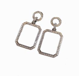 Luxury Designer Earring Stud With Stamp Classic Letter Square Full drill Earrings for women Top Party gift6243956