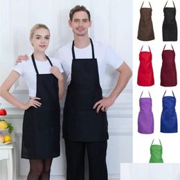 Kitchen Apron Adjustable Cooking Kitchen Apron For Woman Men Chef Waiter Cafe Shop Bbq Hairdresser Aprons Custom Gift Bibs Wholesale S Otkrc