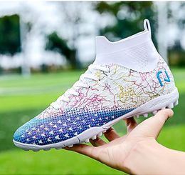 Men Soccer Shoes Football Shoes Training Cleats Grass Match Breathable Grass Training Outdoor Sneakers Long Spikes Match Turf