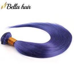 Wefts Bundle Royal Blue Human Hair Straight Hair 3 Bundles Remy Virgin Thick Weft Quality 11A BellaHair