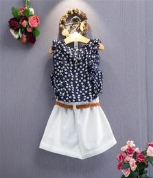 Fashion Newborn Baby Kid Girl Clothes Summer Floarl Top Tshirt Solid Short Pant 2pcs Outfits Set Clothing 1427 Y2305V304U6639771