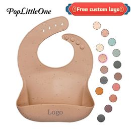 Baby Bib Soft Adjustable Silicone born Accessories Solid Colour Food Grade Material A Free Custom 231225