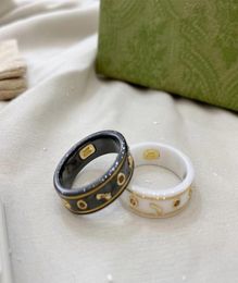 Ceramic Band g letter Rings for Women Men Jewellery Gold Ring Designer Side Stone Unisex Ceramics Luxury Brand Design Fashion Couple6059595
