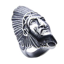 5pcs lot Newest Design Indian Motorcycles Cool Ring 316L Stainless Steel Fashion Jewellery Popular Biker Indian People Ring243G