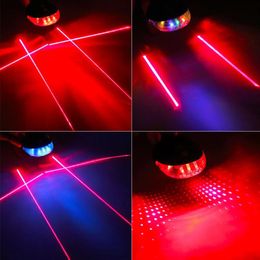 Lights 5 LED Laser Beam MTB Mountain Bicycle Bike Rear Tail Warning Lamp Light free shipping