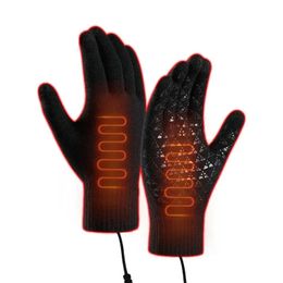 Winter Heated Gloves USB Powered Screen Touch Heating Durable Work For Camping Cycling Outdoor Adventure 231226