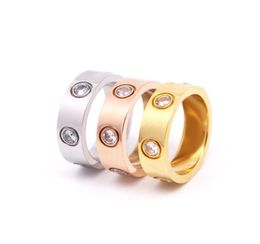 Designer for Women Men Ring Zirconia Engagement Titanium Steel Wedding Rings Rose Gold Fashion Jewellery Gifts Woman Accessories No 2189487