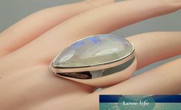 Water Drop Statement 925 Sterling Silver Big Moonstone Rings for Women Party Anniversary Ring Finger Jewelry Personalized5676425