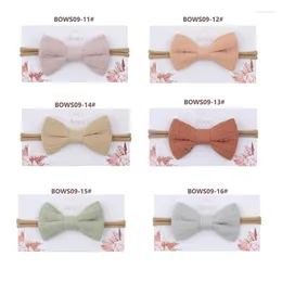 Hair Accessories Baby Girls Elastic Bow Headband Solid Colour Bowknot Band Turban Soft Cotton Headwear For Born H055