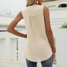 Women's Blouses Quick Drying Classic Lady Summer Sleeveless Solid Colour Chiffon Vest Breathable Tank Top V-neck Streetwear