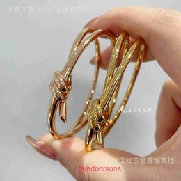 Luxury Bangle designer Jewellery man bracelet High quality TifannissmV Gold High Edition New T Family Knot Bracelet and Couple Style 925 Silver With Original Box JFGB