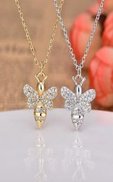 Pendant Necklaces 925 Sterling Silver Golden Bee Clavicle Chain Necklace Women Fashion Charm Wedding Jewellery Accessories Girlfrien9398700