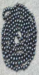 New 78mm Black real akoya Tahiti Cultured Pearl Necklace 50INCH7967568