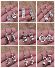 Charm Musical Jewelry Earrings Musical Note Microphone Drum Guitar Violin Shaped Dangle Drop Earrings For Girls Women8994670