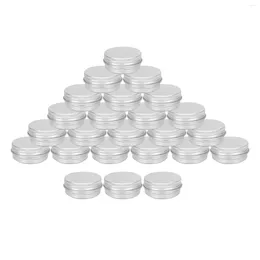 Storage Bottles 24x Empty Portable Tin Jars Screw Lids For Lotion Makeup Shadow Samples Food