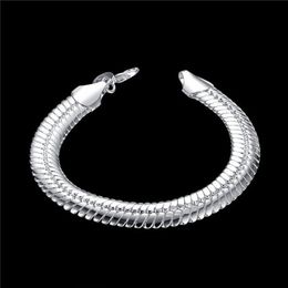 Wedding gift 10M flat snake bracelet - me 925 silver bracelet JSPB231 Beast gift men and women sterling silver plated Chain link 250w