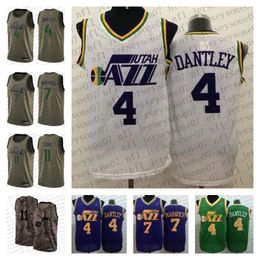 Custom Mens women youth Utah''Jazz''4 Adrian''Dantley 7 Pete''Maravich 11 Dante Exum Camo black green white Basketball throwback Jersey