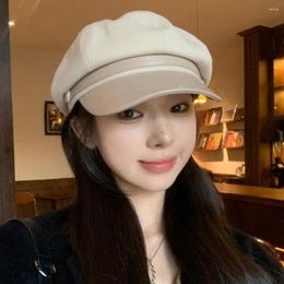 Berets Women Autumn Winter Beret Hat Plain Octagonal Sboy Ladies Girls Woolen Painter