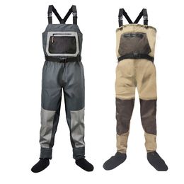 Outdoor Pants Fishing Waders Durable and Comfortable Breathable Stocking Foot Chest Wader Kits for Men and Women 230220