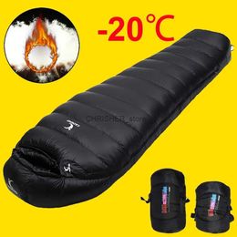 Sleeping Bags Winter Autumn Adult Sleeping Bag Outdoor Camping White Duck Down Sleeping Bag Ultralight Suitable for Travel Hiking CampingL231226