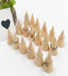 DIY Wood Cone Unpainted Wooden Cone Shape Ornamnet Craft Accessories Jewlery display stand Organiser holder rack showcase3769561
