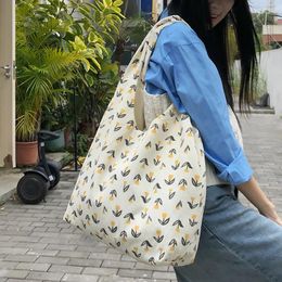 Evening Bags Corduroy Versatile Shoulder Bag Women Reusable Grocery Fashion Lightweight Tote Luxury Designer Printed Shopper